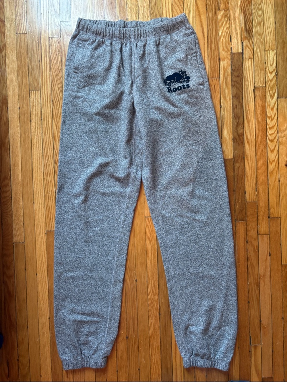 Roots Kids Heather Gray Sweatpants with Navy Logo